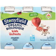 Stonyfield Drinkable Yogourt Kids Strawberry 1% M.F. Organic 6 x 93 ml