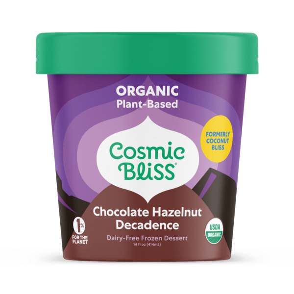Cosmic Bliss crème glacée base végétale  Fudge Chocolat Noisette Bio
