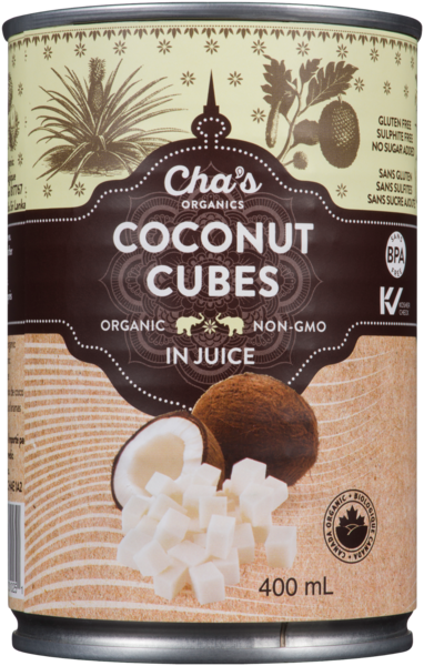 Cha's Organics Noix de Coco en Dés au Jus 400 ml