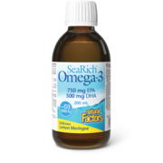 Natural Factors SeaRich Oméga-3 avec D3 750 mg AEP / 500 mg ADH 200 mL liquide meringue au citron