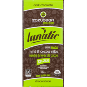 Zazubean Lunatic Dark Chocolate Mint & Cocoa Nibs 85 g