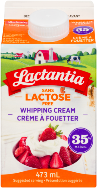Lactantia Crème à Fouetter Sans Lactose 35% M.G. 473 ml