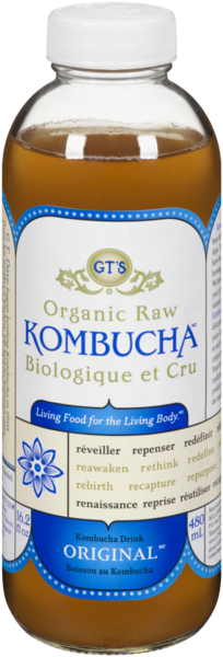 GT's Kombucha Boisson au Kombucha Original Biologique et Cru 480 ml