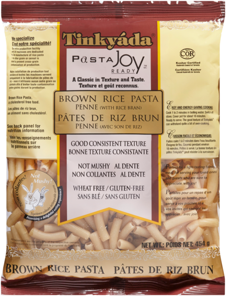 Tinkyáda Pasta Joy Ready Pâtes de Riz Brun Penne (avec Son de Riz) 454 g