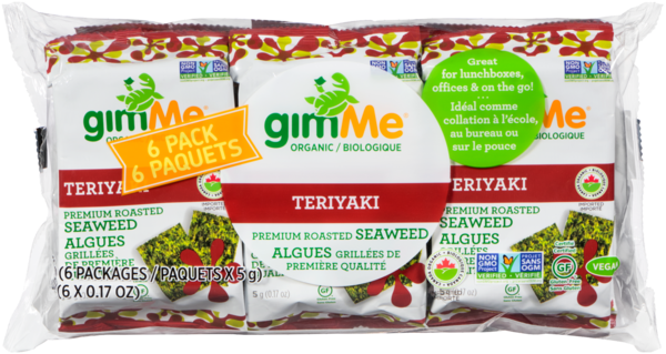 gimMe Biologique Algues Grillées de Première Qualité Teriyaki 6 Paquets x 5 g (30 g)