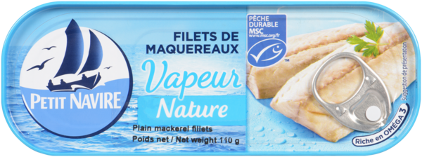 Petit Navire Filets de Maquereaux Vapeur Nature 110 g