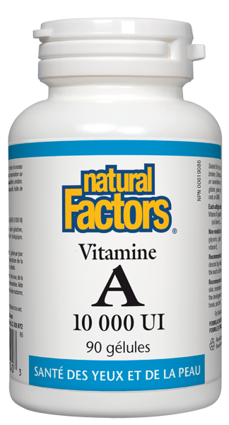 Natural Factors Vitamine A  10 000 UI  90 gélules