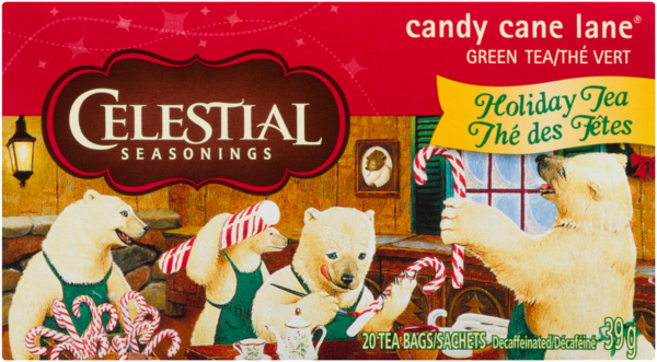Celestial Seasonings Holiday Tea Green Tea Candy Cane Lane 20 Tea Bags 39 g