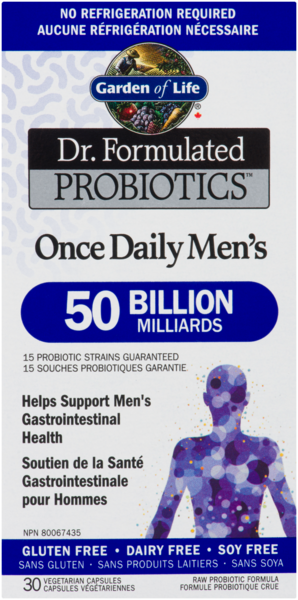Garden Of Life Dr. Formulated - Probiotiques Une par Jour pour Hommes - Caps végés - Longue conservation
