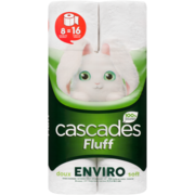 Cascades Fluff Enviro Bathroom Tissue Soft 2 Ply 8 Rolls