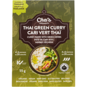 Cha's Organics Curry Paste with Dried Herbs Thai Green Curry 55 g