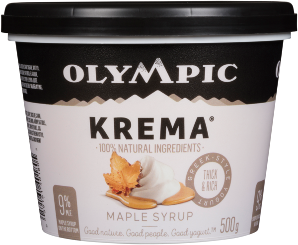 Olympic Krema Yogourt de Style Grec Sirop d'Érable 9 % M.G. 500 g
