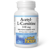 Natural Factors Acétyl-L-Carnitine 500 mg 60 capsules végétariennes