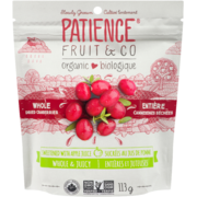Patience Fruit & Co Biologique Canneberges Séchées Entières et Juteuses Sucrées au Jus de Pomme 113g