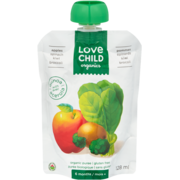 Love Child Organics Purée Biologique Pommes Épinards Kiwi Brocoli 6 Mois + 128 ml