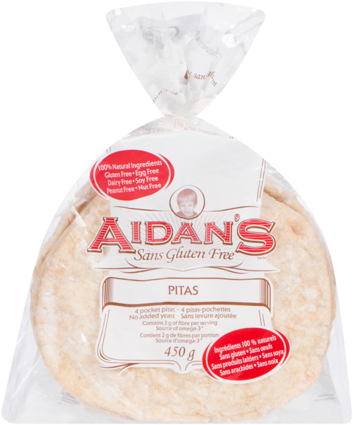 Aidan's Sans Gluten 4 Pitas-Pochettes 450 g