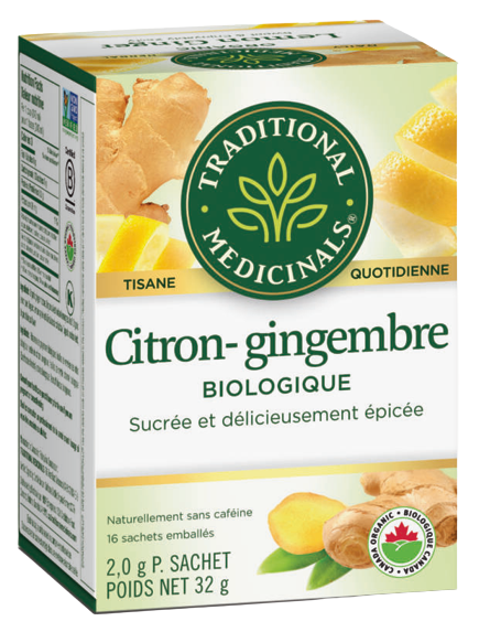 Traditional Medicinals Tisane citron-gingembre biologique