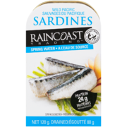 Raincoast Trading Sauvages du Pacifique Sardines a l'Eau de Source 120 g