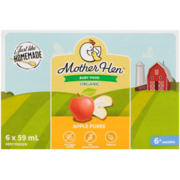 Mother Hen Baby Food Apple Puree Organic 6+ Months 6 x 59 ml