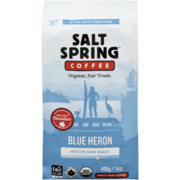 Salt Spring Coffee Whole Bean Coffee Blue Heron Medium Dark Roast 400 g