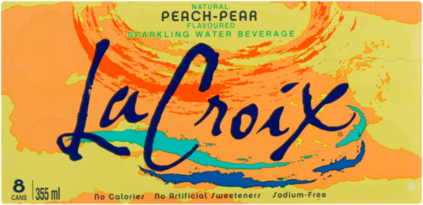 La Croix Sparkling Water Beverage Natural Peach-Pear Flavoured 8 Cans 355 ml