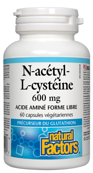 Natural Factors N-acétyl-L-cystéine  600 mg  60 capsules végétariennes