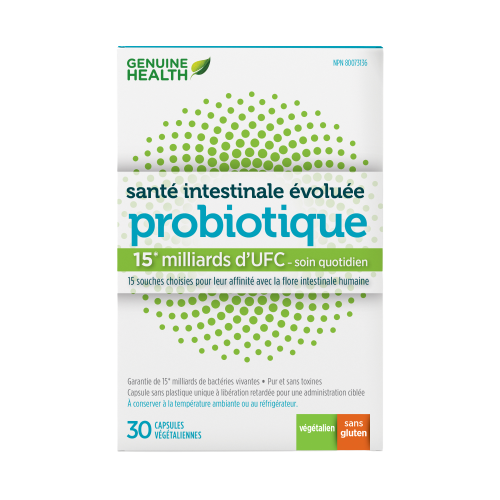 Genuine Health Advanced Gut Health probiotiques, 15 milliards CFU, 15 diverses souches