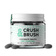 Nelson Naturals Crush & Brush Comprimés de Dentifrice Charbon de Menthe 60 g