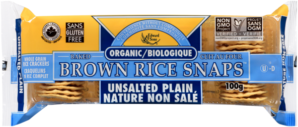 Edward & Sons Brown Rice Snaps Craquelins de Riz Complet Nature Non Salé Biologique 100 g