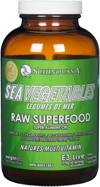 Schinoussa Légumes de Mer Super Aliment Cru Perte de Poids E3 Live 270 g