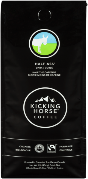Kicking Horse Coffee Whole Bean Coffee Half Ass Dark Organic 454 g