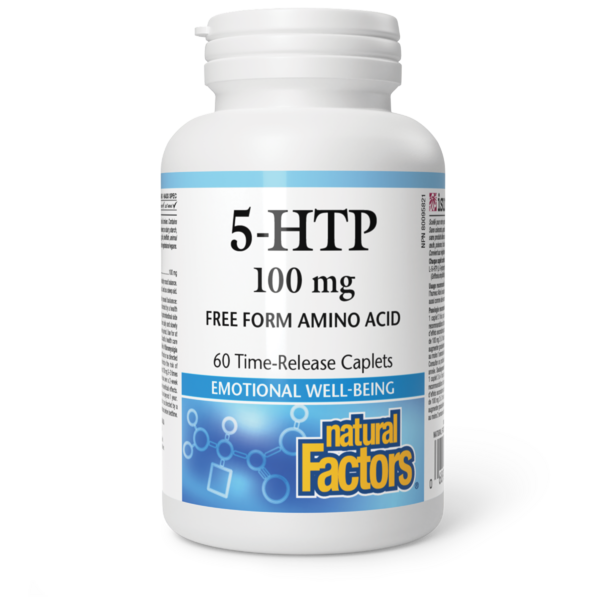 Natural Factors 5HTP  100 mg  60 caplets à libération lente