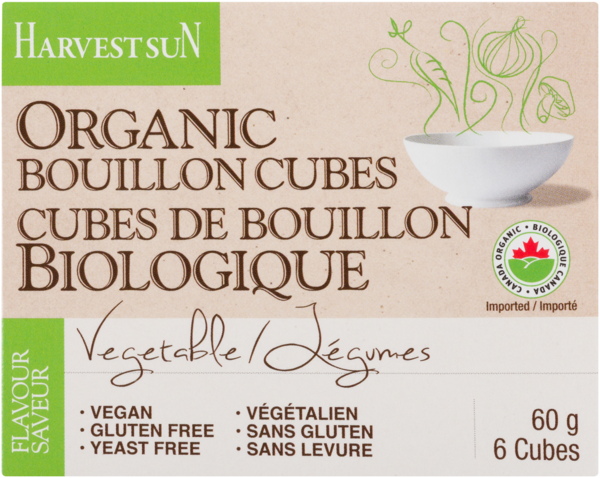 Harvest Sun Cubes de Bouillon Biologique Saveur Légumes 6 Cubes 60 g