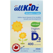 allKiDz Vitamin D₃ Drops for Babies 0-3 Years 25 ml