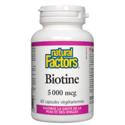 Natural Factors Biotine 5 000 mcg 60 capsules végétariennes