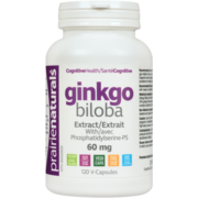 Prairie Naturals Santé Cognitive Ginkgo Biloba 60 mg 120 V-Capsules