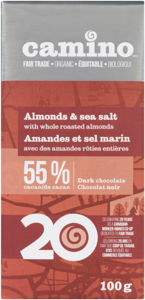 Camino Chocolat Noir Amandes et Sel Marin 100 g