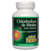 Natural Factors Chlorhydrate de bétaïne avec fenugrec 180 capsules végétariennes