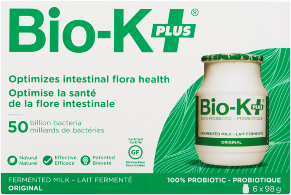 Bio-K+ Probiotique à boire à base de lait - Original sans sucre ajouté - 6 pots