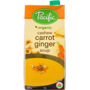 Pacific Foods Creamy Cashew Carrot Ginger Soup Organic 1 L