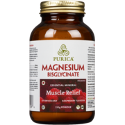 Purica Muscle Relief Powder Magnesium Bisglycinate Effervescent Raspberry Flavour 150 g