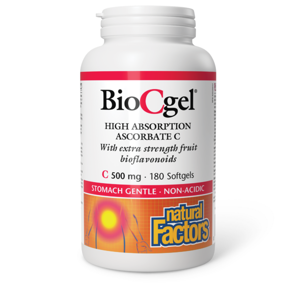 Natural Factors BioCgel Ascorbate C haute absorption  500 mg  180 gélules