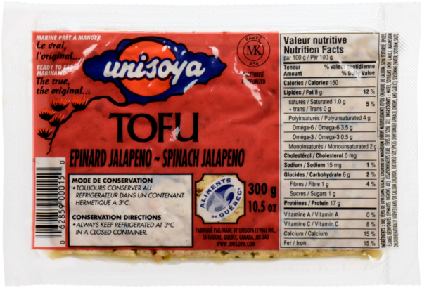 Unisoya Tofu Epinard Jalapeno 300 g