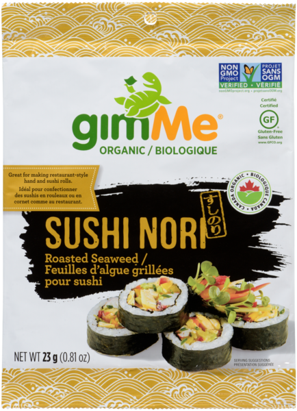 gimMe Biologique Feuilles d'Algue Grillées pour Sushi Nori 23 g