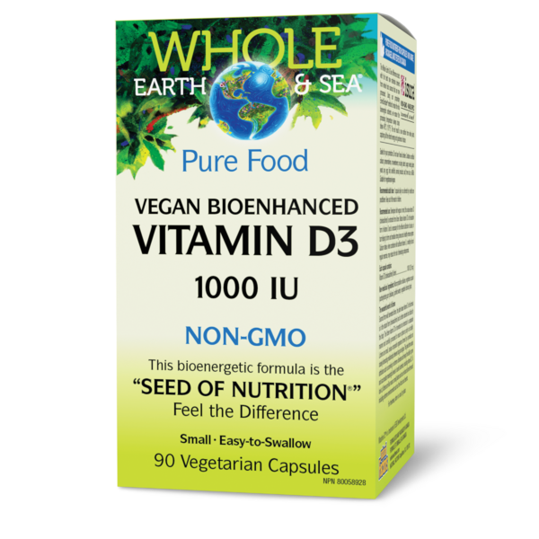 Whole Earth & Sea® Vitamine D3 bio-végétalienne  1 000 UI  90 capsules végétariennes