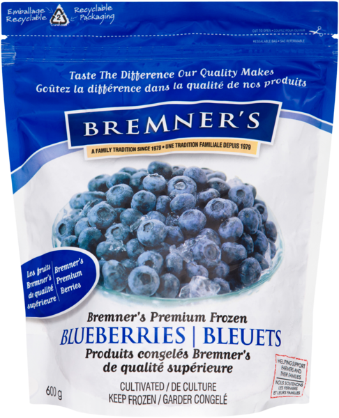 Bremner's Bleuets Produits Congelés de Qualité Supérieure 600 g