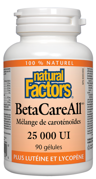 Natural Factors BetaCareAll  25 000 UI  90 gélules