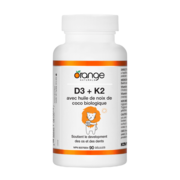Orange Naturals D3 + K2 Gellules - Huile De Noix De Coco Biologique