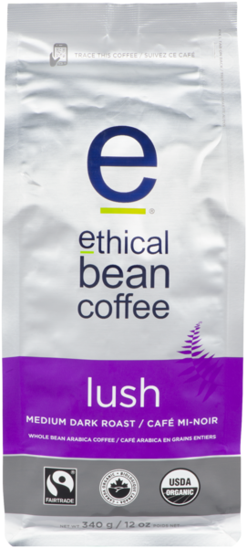 Ethical Bean Coffee Café Arabica en Grains Entiers Café Mi-Noir 340 g