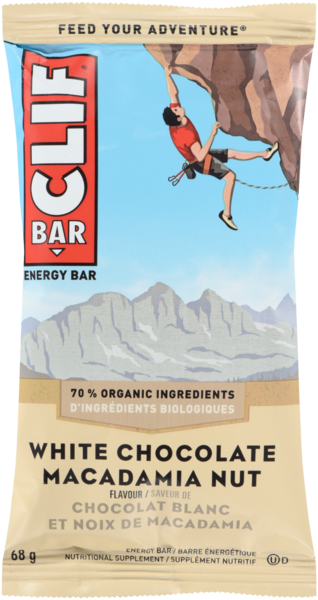 Clif Bar Barre Énergétique Saveur de Chocolat Blanc et Noix de Macadamia 68 g